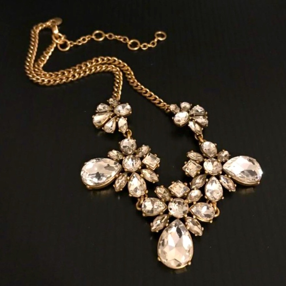 J. Crew Gold-Tone & Rhinestone Statement Necklace